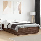 Bed Frame without Mattress Brown Oak 160x200 cm