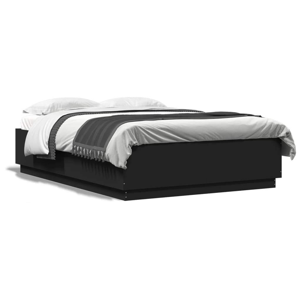 Bed Frame without Mattress Black 150x200 cm King Size