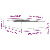 Bed Frame without Mattress Black 150x200 cm King Size