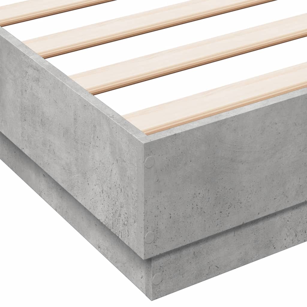 Bed Frame without Mattress Concrete Grey 160x200 cm