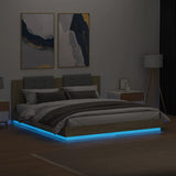 Bed Frame with LED without Mattress Sonoma Oak 160x200 cm