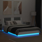 Bed Frame with LED without Mattress White 140x200 cm