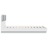 Bed Frame with LED without Mattress White 140x200 cm