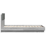 Bed Frame with LED without Mattress Grey Sonoma 90x190 cm Single