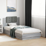 Bed Frame with LED without Mattress Grey Sonoma 90x190 cm Single