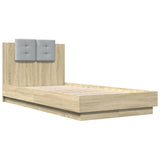 Bed Frame with LED without Mattress Sonoma Oak 75x190 cm Small Single