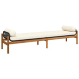 Garden Bench with Cushion Black Poly Rattan Acacia