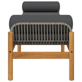 Garden Bench with Cushion Grey Poly Rattan Acacia