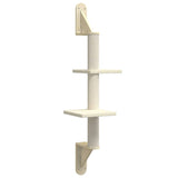 Wall-mounted Cat Tree with Scratching Post Cream 108 cm