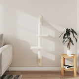 Wall-mounted Cat Tree with Scratching Post Cream 108 cm