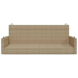 Swing Bench Beige 119x56x48 cm Poly Rattan