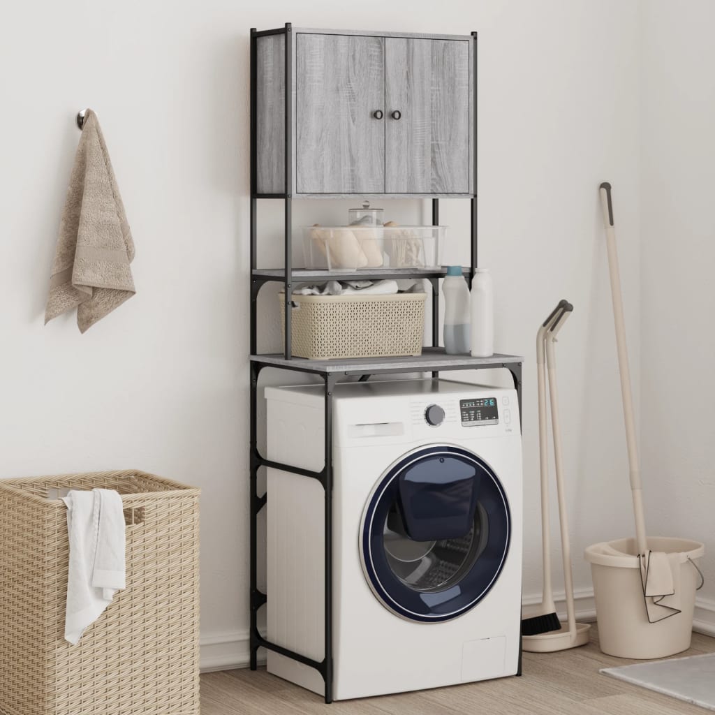 Washing Machine Cabinet Grey Sonoma 68x48.5x194 cm