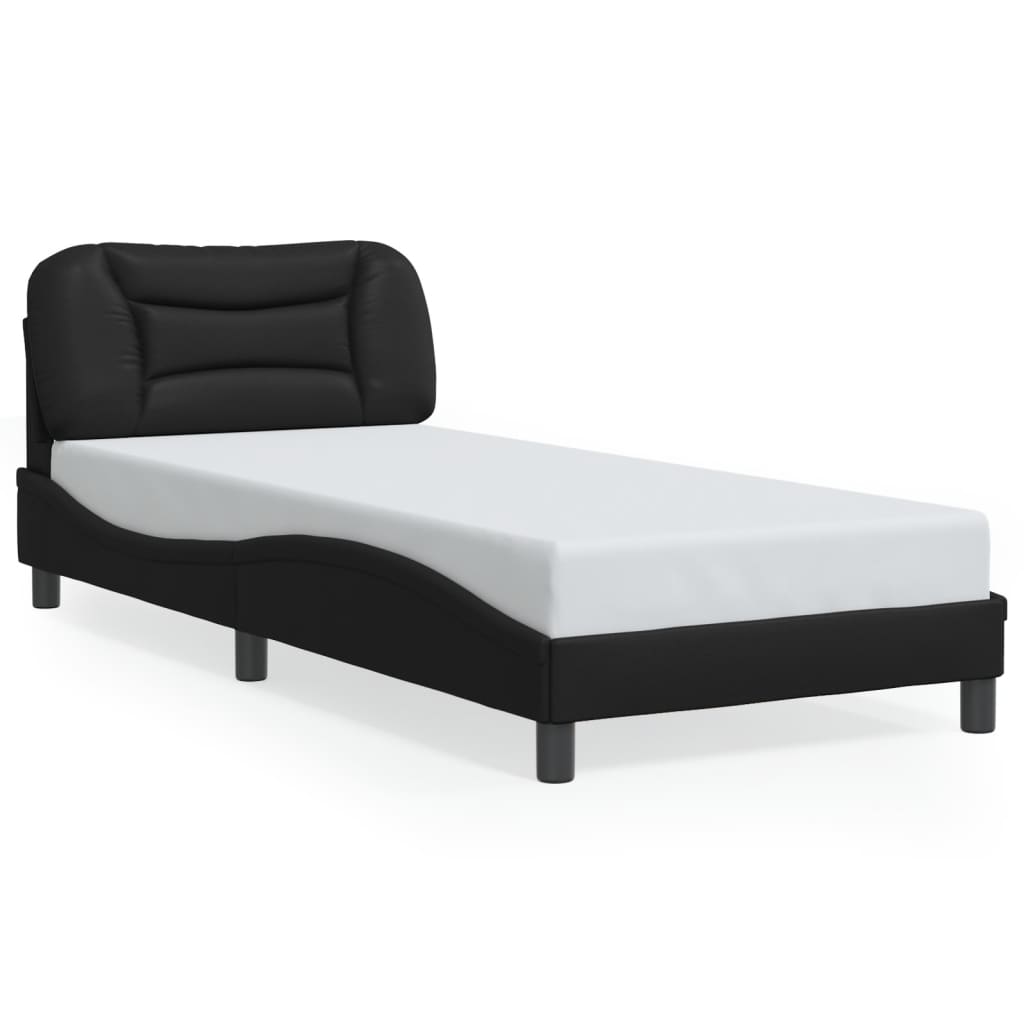 Bed Frame without Mattress Black 90x190 cm Single Faux Leather