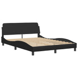 Bed Frame without Mattress Black 140x190 cm Faux Leather