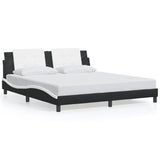 Bed Frame without Mattress Black and White 180x200 cm Super King Faux Leather