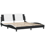 Bed Frame without Mattress Black and White 180x200 cm Super King Faux Leather