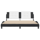 Bed Frame without Mattress Black and White 180x200 cm Super King Faux Leather