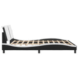 Bed Frame without Mattress Black and White 180x200 cm Super King Faux Leather