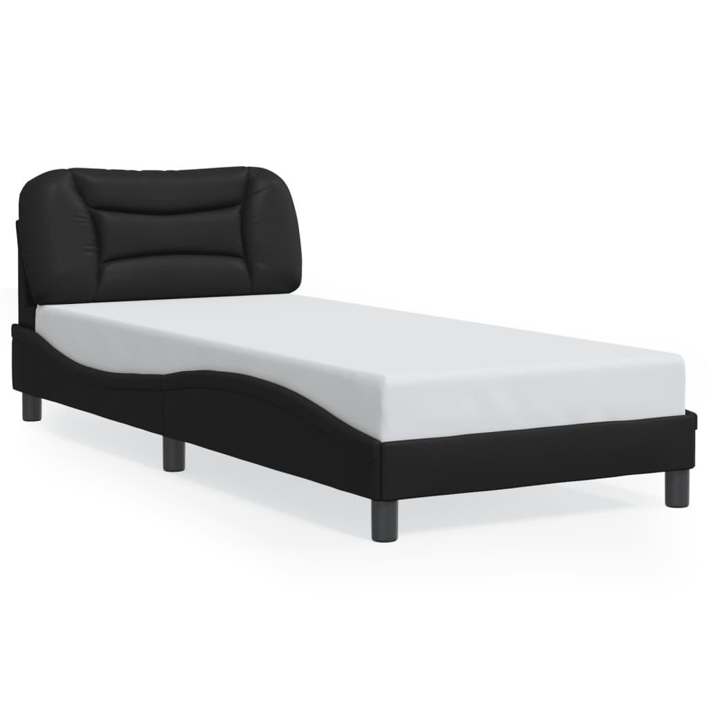 Bed Frame with LED without Mattress Black 90x190 cm Single