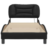 Bed Frame with LED without Mattress Black 90x190 cm Single