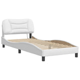 Bed Frame with LED without Mattress White 90x200 cm