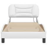 Bed Frame with LED without Mattress White 90x200 cm