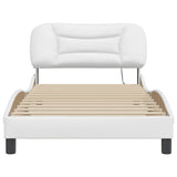 Bed Frame with LED without Mattress White 100x200 cm