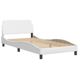 Bed Frame with LED without Mattress White 100x200 cm