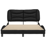 Bed Frame with LED without Mattress Black 120x200 cm