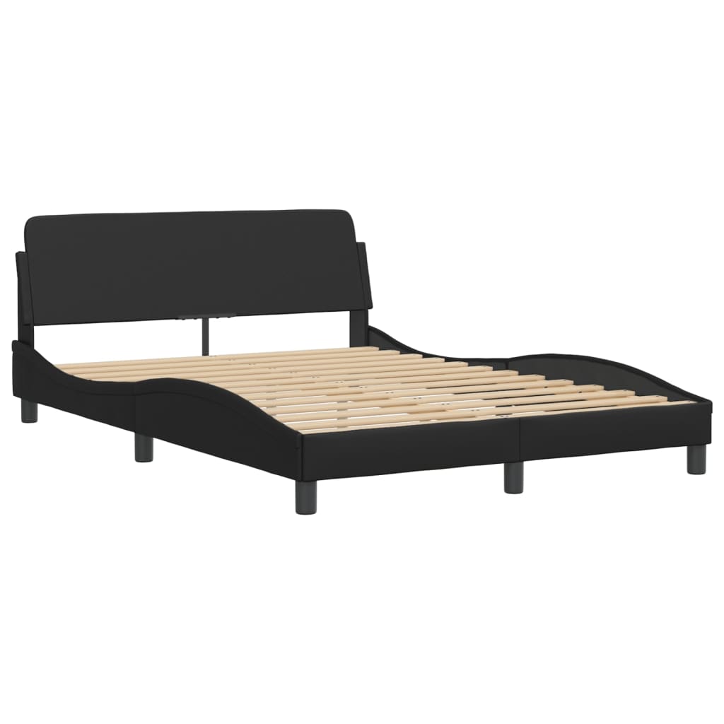 Bed Frame with LED without Mattress Black 120x200 cm