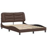 Bed Frame with LED without Mattress Brown 140x190 cm