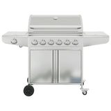 Gas BBQ Grill with 7 Burners Silver Stainless Steel