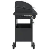 Gas BBQ Grill with 4 Burners Black Powder-coated Steel