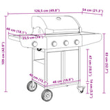 Gas BBQ Grill with 4 Burners Silver Stainless Steel