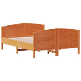 Bed Frame without Mattress Wax Brown 150x200 cm King Size Solid Wood Pine