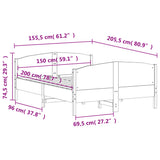 Bed Frame without Mattress Wax Brown 150x200 cm King Size Solid Wood Pine