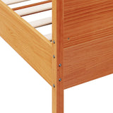 Bed Frame without Mattress Wax Brown 135x190 cm Double Solid Wood Pine