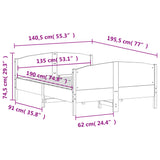 Bed Frame without Mattress Wax Brown 135x190 cm Double Solid Wood Pine