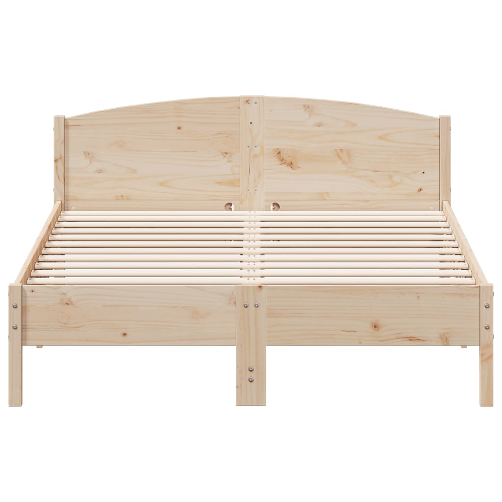 Bed Frame without Mattress 150x200 cm King Size Solid Wood Pine