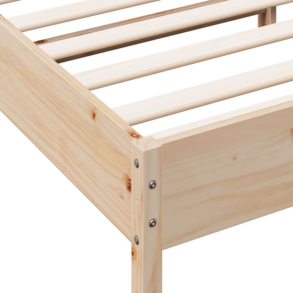 Bed Frame without Mattress 150x200 cm King Size Solid Wood Pine