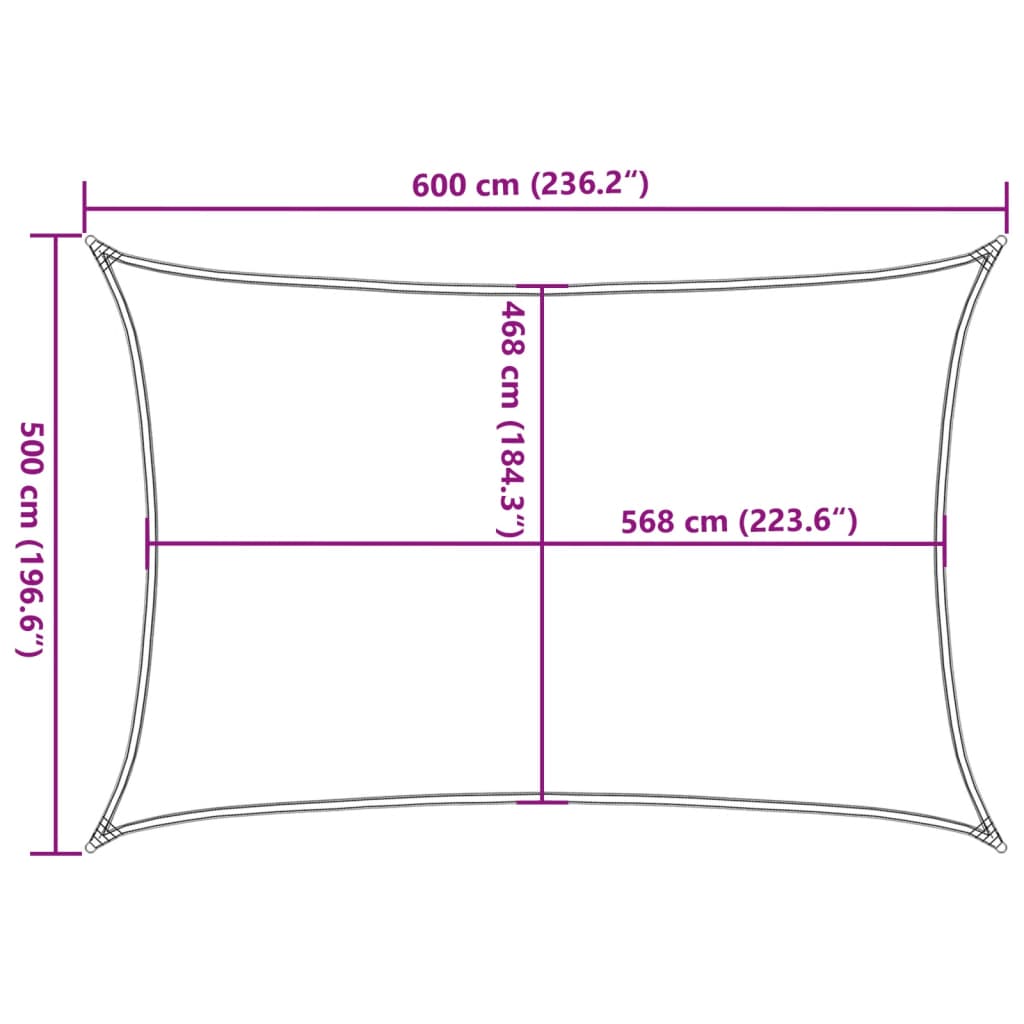 Sun Shade Sail Sand 6x5 m 100% Polyester Oxford