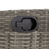 Reclining Garden Bench with Cushions Grey Poly Rattan