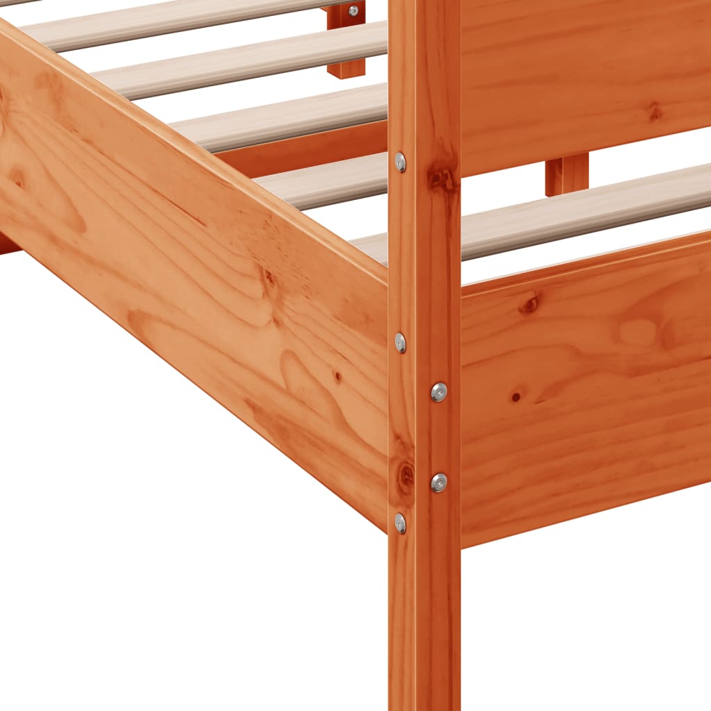 Bed Frame without Mattress Wax Brown 150x200 cm King Size Solid Wood Pine