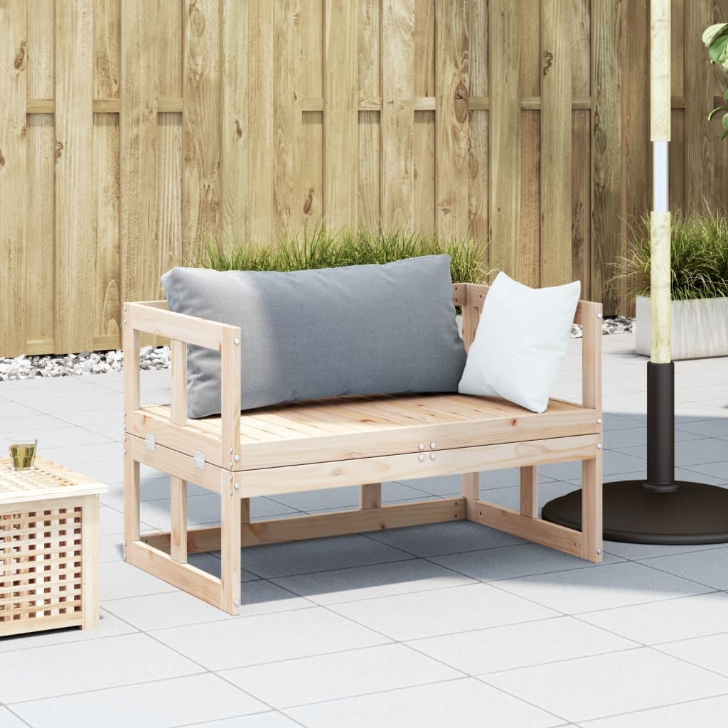 Garden Sofa Bench Extendable Solid Wood Pine