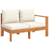 Garden Sofa with 1 Armrest 2-Seater Solid Wood Acacia