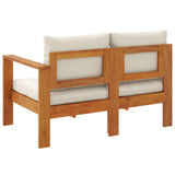 Garden Sofa with 1 Armrest 2-Seater Solid Wood Acacia