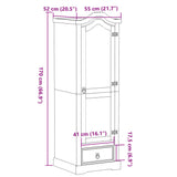 Wardrobe Corona 55x52x170 cm Solid Wood Pine