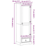 Wardrobe Corona 55x38x170 cm Solid Wood Pine