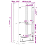 Wardrobe Corona 76x50x170 cm Solid Wood Pine