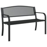 Garden Bench 119 cm Black Steel